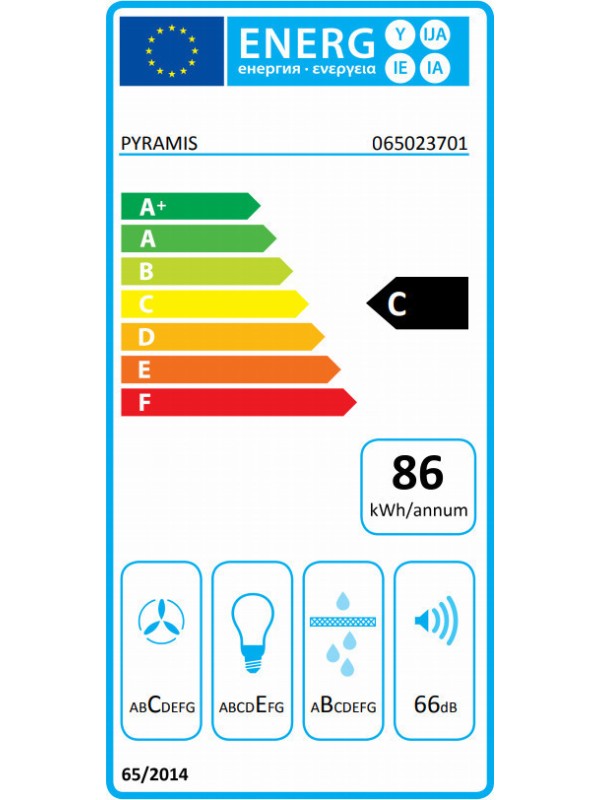 Pyramis Essential Turbo Πτυσσόμενος Απορροφητήρας 60cm Λευκός