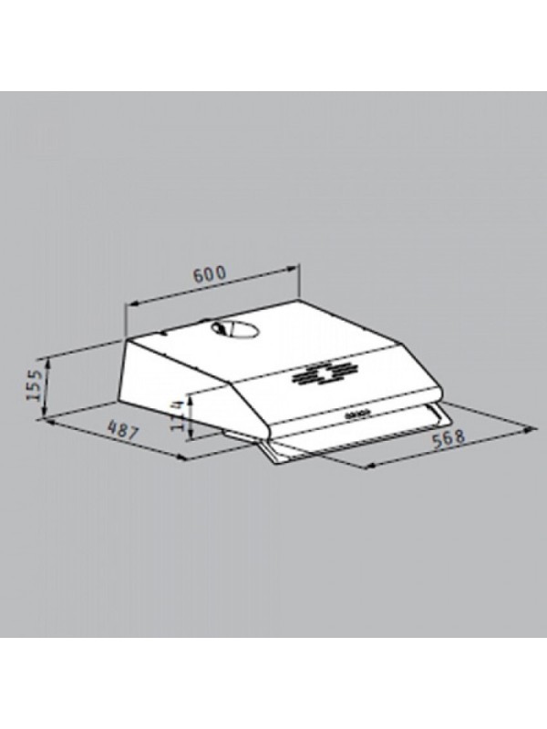 Pyramis Απλός με 2 Μοτέρ Ελεύθερος Απορροφητήρας 60cm Λευκός