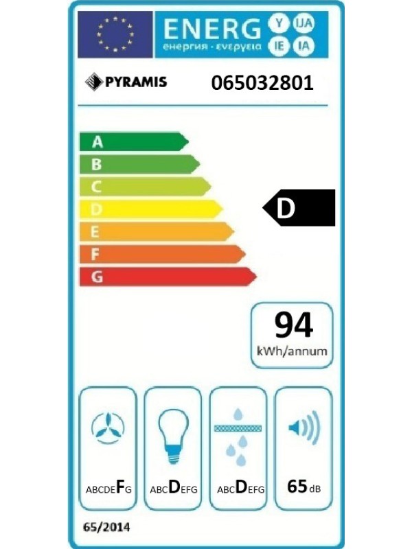 Pyramis Ecoline με Γυαλί Συρόμενος Απορροφητήρας 60cm Μαύρος Pyramis Ecoline με Γυαλί Συρόμενος Απορροφητήρας 60cm Μαύρος