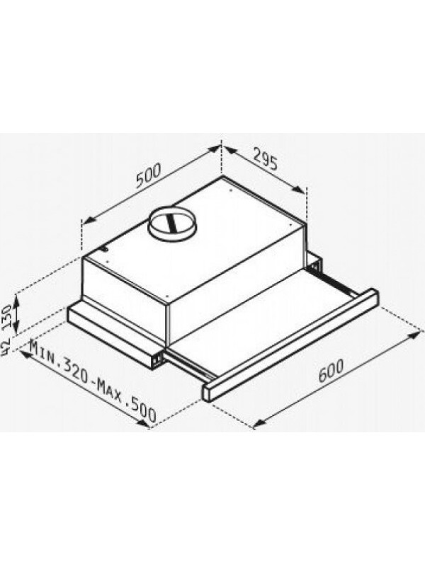 Pyramis Power Slim Συρόμενος Απορροφητήρας 60cm Inox