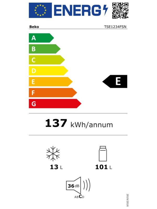 Beko TSE1234FSN Μονόπορτο Ψυγείο 114lt Υ84xΠ54xΒ59εκ. Γκρι Beko TSE1234FSN Μονόπορτο Ψυγείο 114lt Υ84xΠ54xΒ59εκ. Γκρι