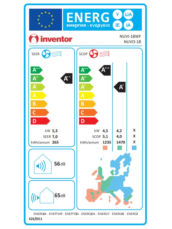 Inventor Neo NUVI-18WF/NUVO-18 Κλιματιστικό Inverter 18000 BTU A++/A+ με Ιονιστή και WiFi Inventor Neo NUVI-18WF/NUVO-18 Κλιματιστικό Inverter 18000 BTU A++/A+ με Ιονιστή και WiFi