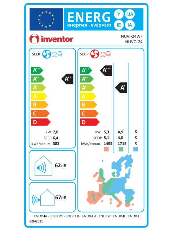 Inventor Neo N2UVI-24WF/N2UVO-24 Κλιμ/κό Inverter 24000 BTU A++/A+ με Ιονιστή και WiFi Inventor Neo N2UVI-24WF/N2UVO-24 Κλιμ/κό Inverter 24000 BTU A++/A+ με Ιονιστή και WiFi
