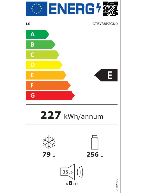 LG GTBV38PZGKD Ψυγείο Δίπορτο 335lt Total NoFrost Inox LG GTBV38PZGKD Ψυγείο Δίπορτο 335lt Total NoFrost Inox