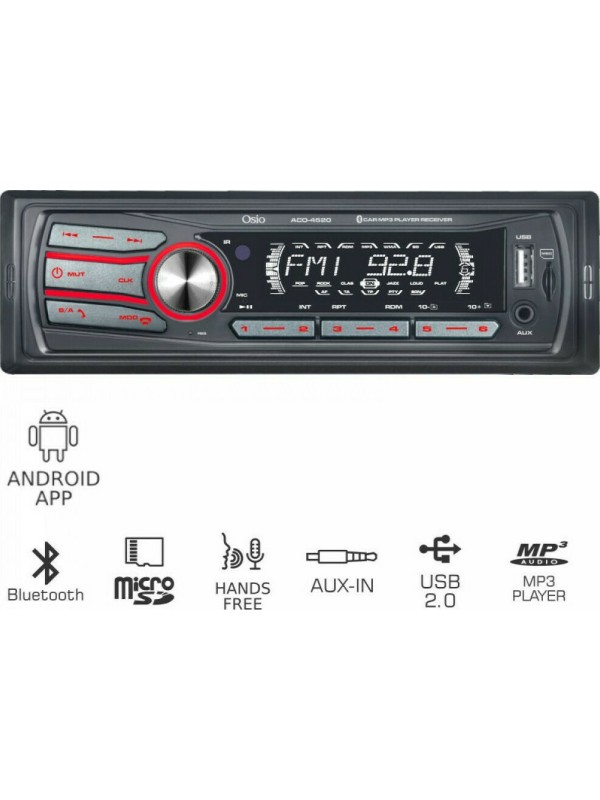 Osio ACO-4520UBT Ηχοσύστημα αυτοκινήτου με Bluetooth, Android App, micro SD