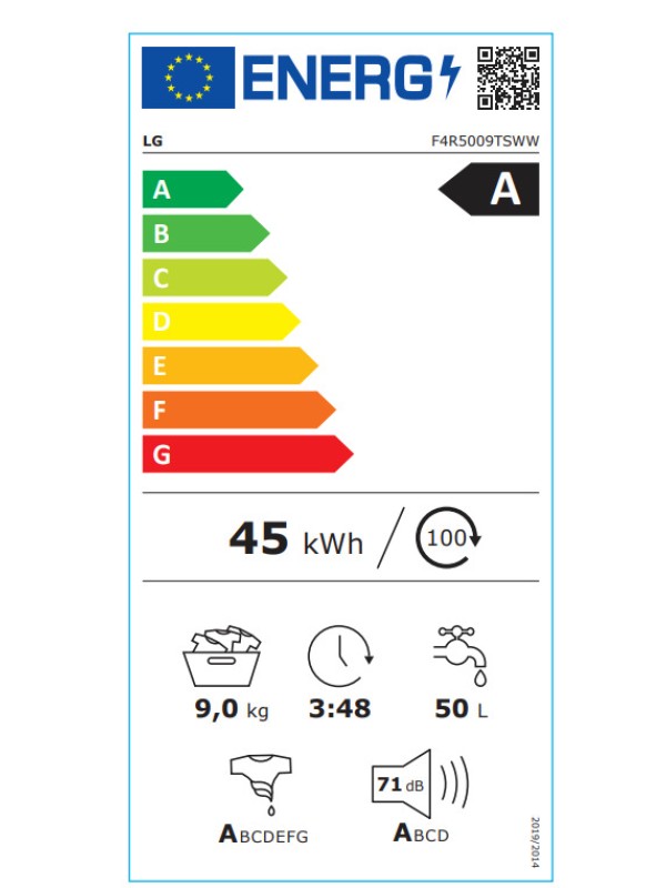 LG F 4 R 5009 TSWW Πλυντήριο Ρούχων 9kg 1400 Στροφών