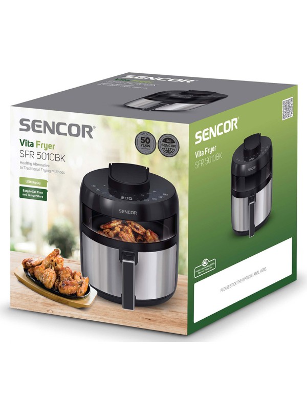 Sencor Φριτέζα Αέρος με Αποσπώμενο Κάδο 5lt Ασημί SFR 5010BK Sencor Φριτέζα Αέρος με Αποσπώμενο Κάδο 5lt Ασημί SFR 5010BK