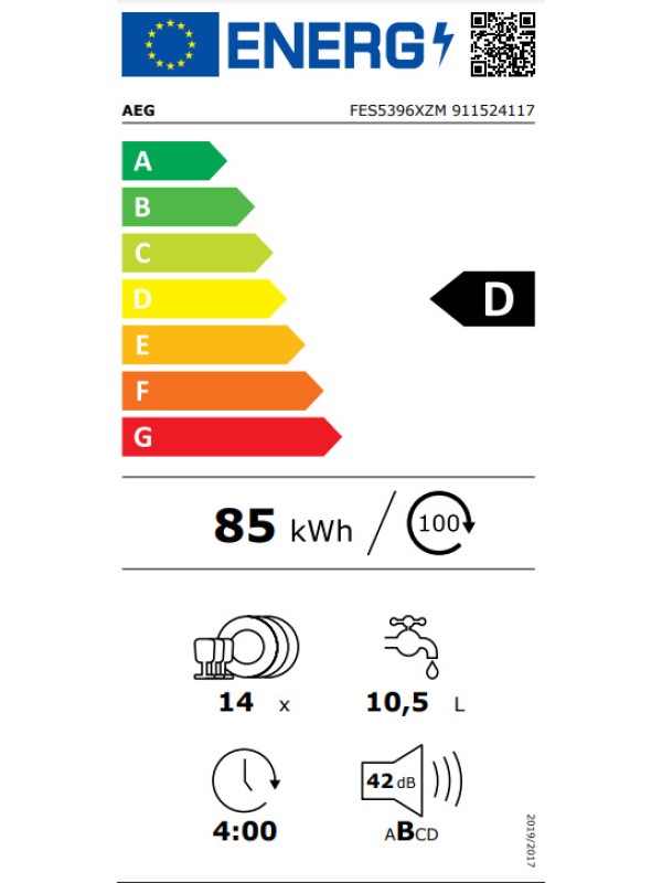 AEG FES 5396 XZM Εντοιχιζόμενο Πλυντήριο Πιάτων Λευκό AEG FES 5396 XZM Εντοιχιζόμενο Πλυντήριο Πιάτων Λευκό