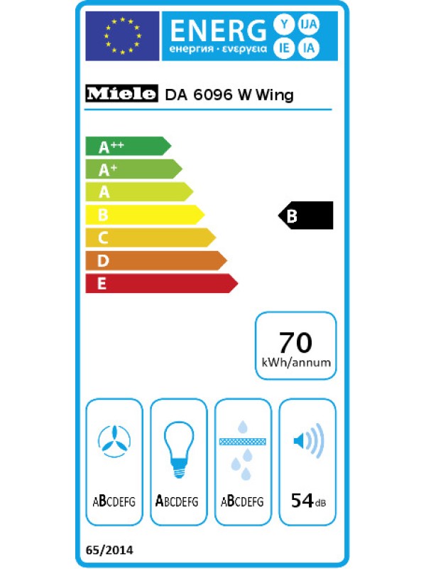 Miele DA 6096 W Wing Απορροφητήρας Καμινάδα 90cm Μαύρος Miele DA 6096 W Wing Απορροφητήρας Καμινάδα 90cm Μαύρος