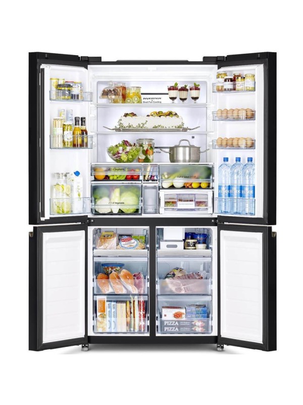 Hitachi R-WB640VRU0 Glass Black Ντουλάπα 569lt Total NoFrost Hitachi R-WB640VRU0 Glass Black Ντουλάπα 569lt Total NoFrost