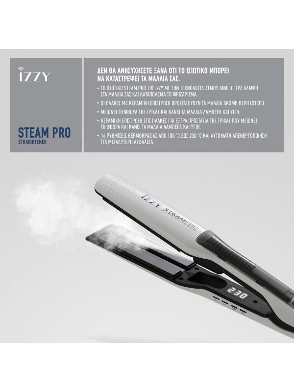 Izzy IZ-7106 224898 Πρέσα Μαλλιών με Ατμό και Κεραμικές Πλάκες Izzy IZ-7106 224898 Πρέσα Μαλλιών με Ατμό και Κεραμικές Πλάκες
