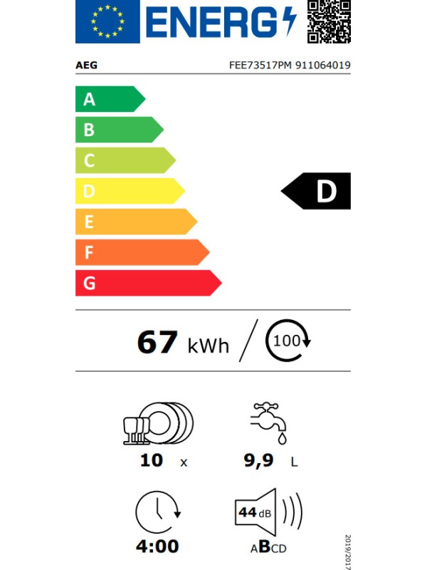 AEG FEE73517PM Εντοιχιζόμενο Πλυντήριο Πιάτων Λευκό AEG FEE73517PM Εντοιχιζόμενο Πλυντήριο Πιάτων Λευκό