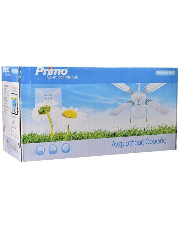 Primo Ανεμιστήρας Οροφής PRCF-80277 (800277) Λευκός Primo Ανεμιστήρας Οροφής PRCF-80277 (800277) Λευκός