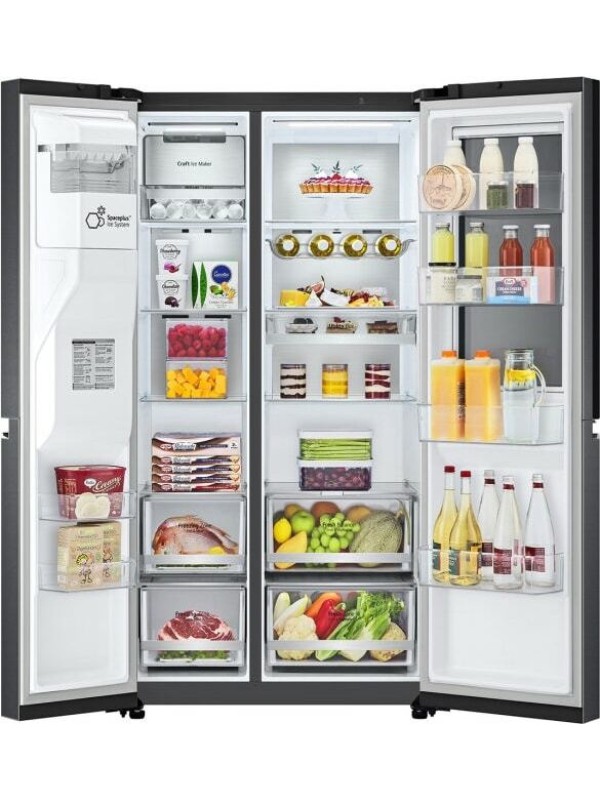 LG GSXV90MCDE Ψυγείο Ντουλάπα 635lt Total NoFrost Μαύρο 