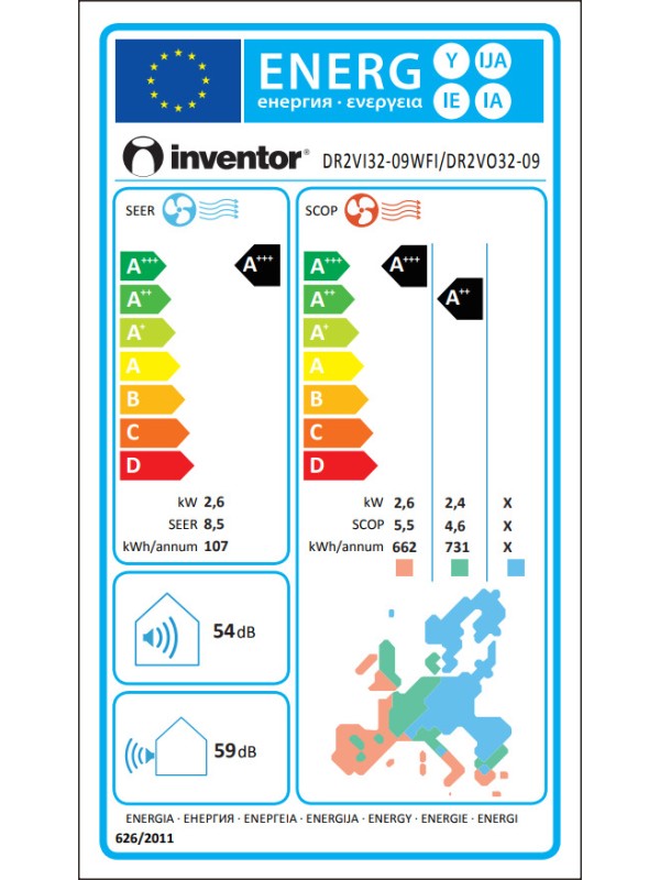 Inventor DR2VI-09 Dark Κλιματιστικό Inverter 9000 BTU A+++/A++ με Ιονιστή και WiFi Black Inventor DR2VI-09 Dark Κλιματιστικό Inverter 9000 BTU A+++/A++ με Ιονιστή και WiFi Black