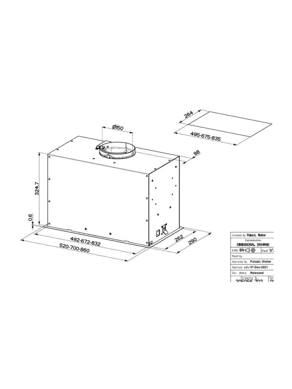 Faber Inca Lux 3.0 Evo X A52 Μηχανισμός Απορρόφησης 52cm Stainless Steel
