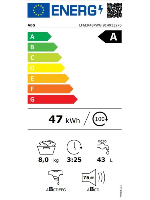 AEG LF6EK48PWG Πλυντήριο Ρούχων 8kg 1400 Στροφών AEG LF6EK48PWG Πλυντήριο Ρούχων 8kg 1400 Στροφών