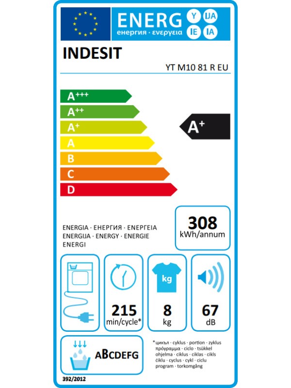 Indesit YT M10 81 R Στεγνωτήριο 8kg A+ με Αντλία Θερμότητας Indesit YT M10 81 R Στεγνωτήριο 8kg A+ με Αντλία Θερμότητας