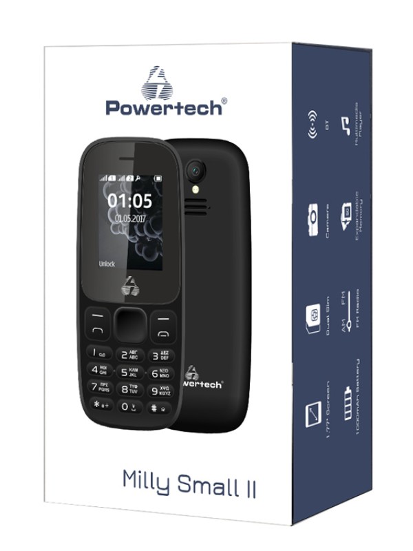 Powertech Milly Small II PTM-27 Dual SIM Κινητό με Κουμπιά Black