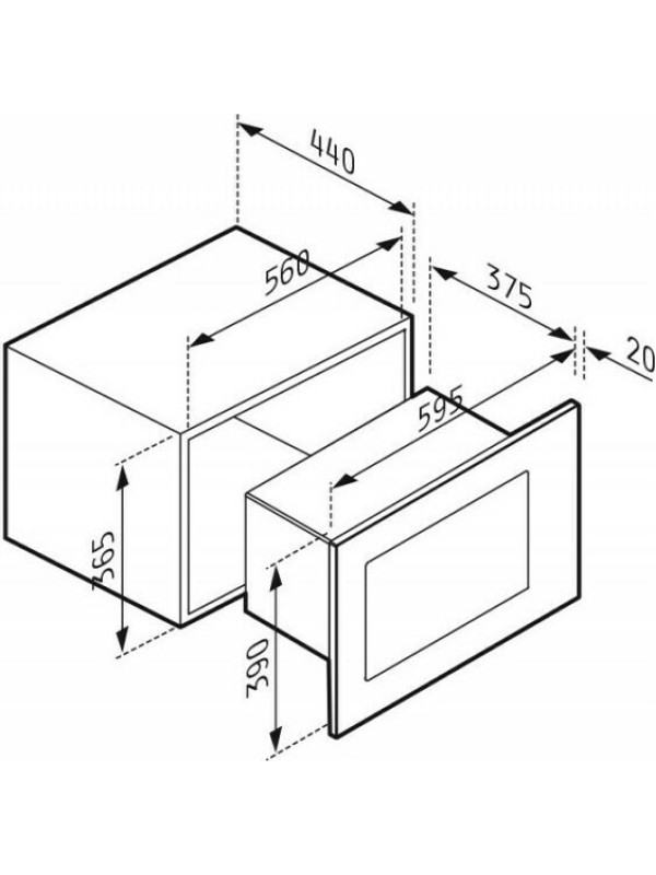 Pyramis 30 Εντοιχιζόμενος Φούρνος Μικροκυμάτων με Grill 23lt Μαύρος