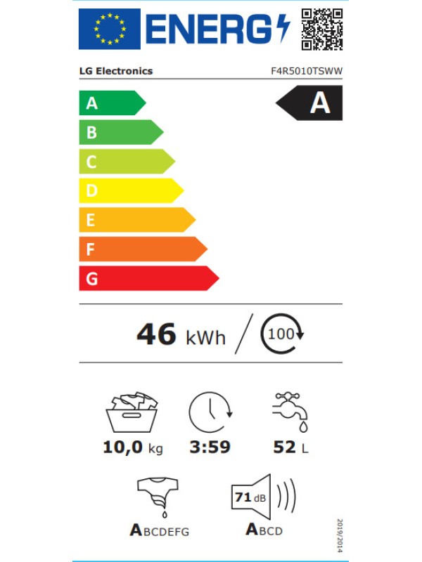 LG Πλυντήριο Ρούχων 10kg με Ατμό 1400 Στροφών F4R5010TSWW LG Πλυντήριο Ρούχων 10kg με Ατμό 1400 Στροφών F4R5010TSWW