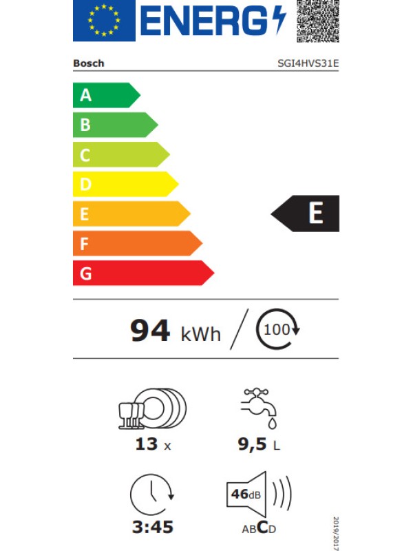 BOSCH SGI4HVS31E Πλυντήριο πιάτων Inox BOSCH SGI4HVS31E Πλυντήριο πιάτων Inox
