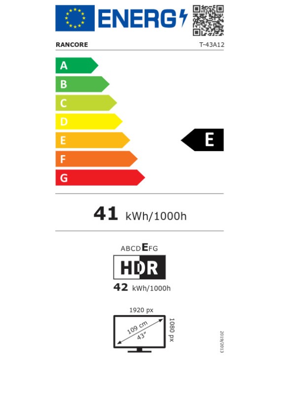 Rancore Smart Τηλεόραση 43" Full HD T-43A12 HDR