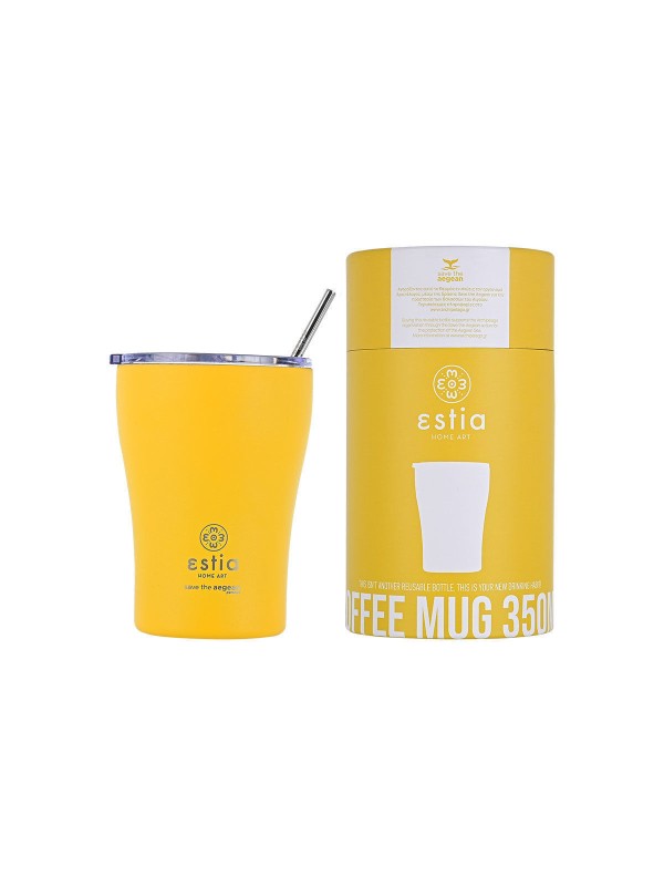 Estia Coffee Mug Save The Aegean Ποτήρι Θερμός Ανοξείδωτο BPA Free Pineapple Yellow 350ml με Καλαμάκι 01-12458 Estia Coffee Mug Save The Aegean Ποτήρι Θερμός Ανοξείδωτο BPA Free Pineapple Yellow 350ml με Καλαμάκι 01-12458