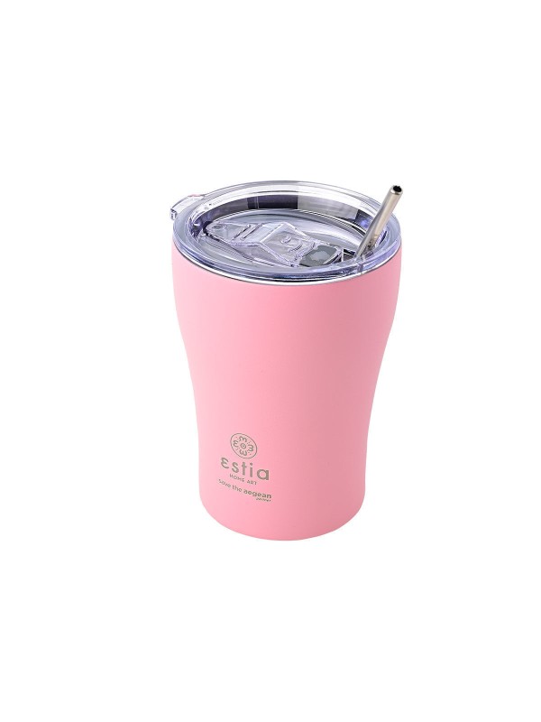 Estia Coffee Mug Save The Aegean Ποτήρι Θερμός Ανοξείδωτο BPA Free Blossom Rose 350ml με Καλαμάκι 01-12472 Estia Coffee Mug Save The Aegean Ποτήρι Θερμός Ανοξείδωτο BPA Free Blossom Rose 350ml με Καλαμάκι 01-12472