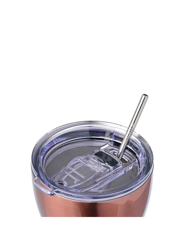 Estia Coffee Mug Save The Aegean Ποτήρι Θερμός Ανοξείδωτο BPA Free Rose Gold 350ml με Καλαμάκι 01-12489