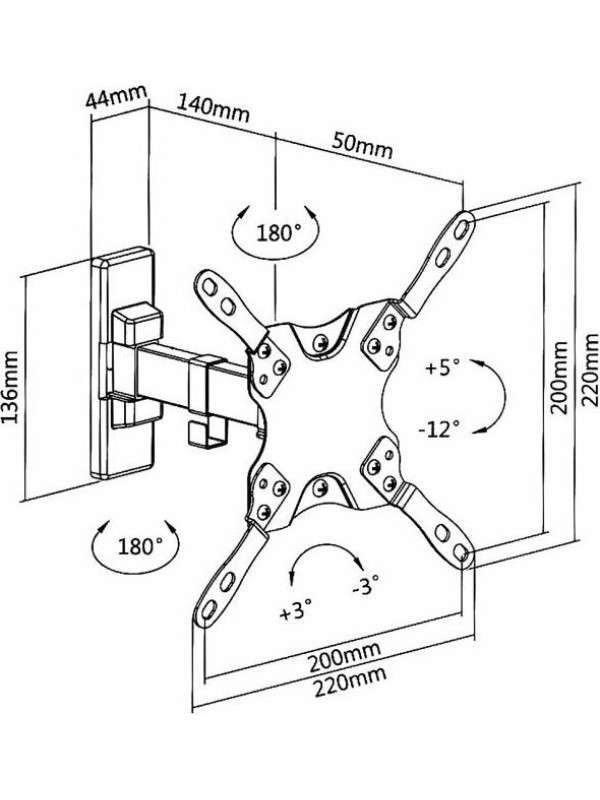 Superior Electronics 13-42 Motion Extra Slim Βάση Τηλεόρασης Τοίχου με Βραχίονα έως 42" και 20kg Superior Electronics 13-42 Motion Extra Slim Βάση Τηλεόρασης Τοίχου με Βραχίονα έως 42" και 20kg