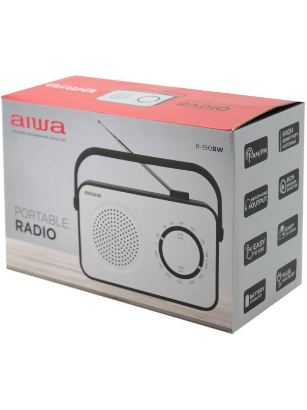 Aiwa R-190BW Φορητό Ραδιόφωνο Ρεύματος / Μπαταρίας Λευκό