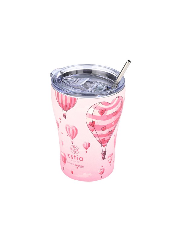 Estia Coffee Mug Save The Aegean Ποτήρι Θερμός Ανοξείδωτο BPA Free LOVE ASCEND 350ml με Καλαμάκι 01-23102