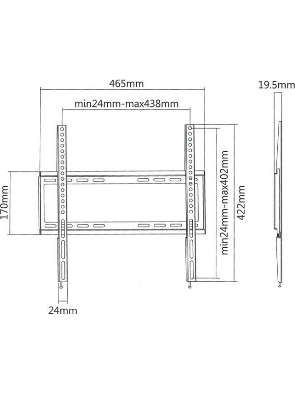 Superior Electronics 32-55 Fixed Extra Slim Βάση Τηλεόρασης Τοίχου έως 55" και 35kg