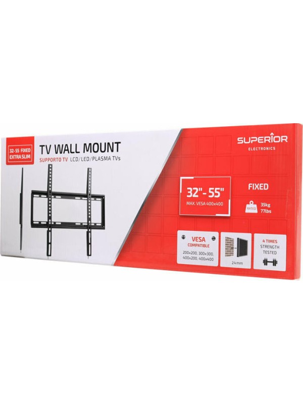 Superior Electronics 32-55 Fixed Extra Slim Βάση Τηλεόρασης Τοίχου έως 55" και 35kg