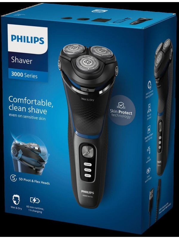 Philips S3344/13 Ξυριστική Μηχανή Προσώπου Επαναφορτιζόμενη Philips S3344/13 Ξυριστική Μηχανή Προσώπου Επαναφορτιζόμενη