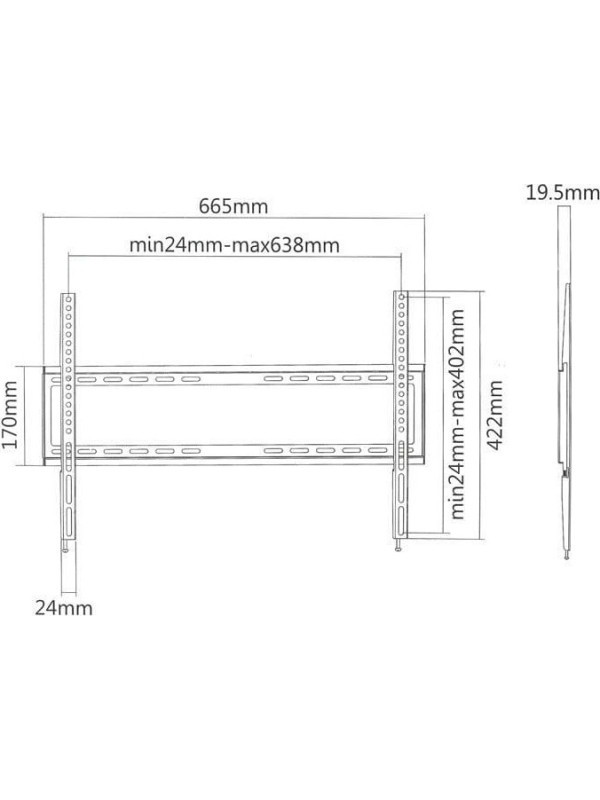 Superior Electronics 37-70 Fixed Extra Slim Βάση Τηλεόρασης Τοίχου έως 70" και 35kg Superior Electronics 37-70 Fixed Extra Slim Βάση Τηλεόρασης Τοίχου έως 70" και 35kg