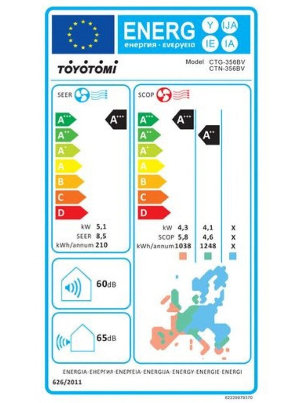 Toyotomi Erai CTN/CTG-371W Κλιματιστικό Inverter 24000 BTU A/A με WiFi