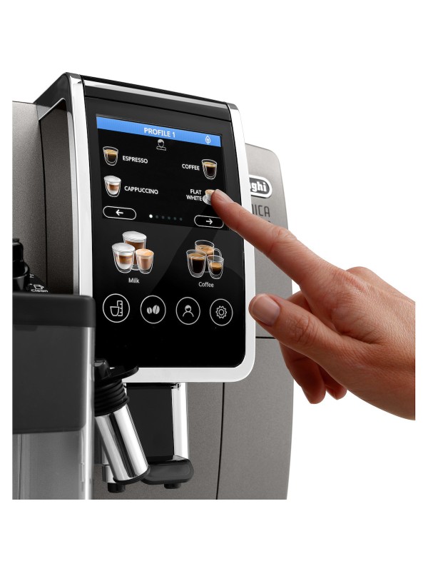 De'Longhi Dinamica Plus ECAM 380.95 TB Αυτόματη Μηχανή Espresso 1450W Πίεσης 15bar με Μύλο Άλεσης Ασημί
