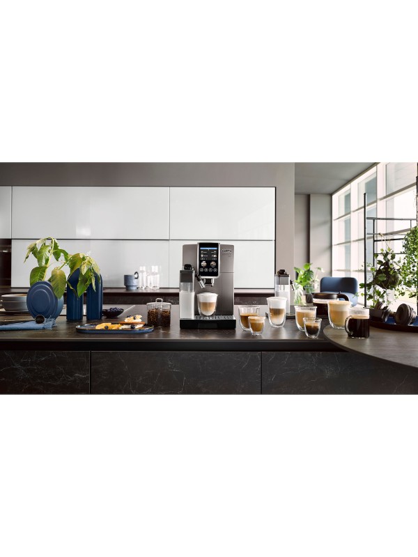 De'Longhi Dinamica Plus ECAM 380.95 TB Αυτόματη Μηχανή Espresso 1450W Πίεσης 15bar με Μύλο Άλεσης Ασημί