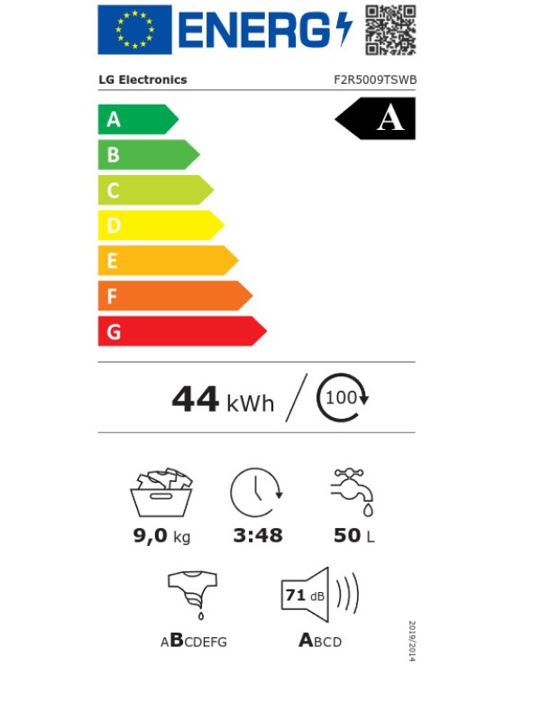 LG Πλυντήριο Ρούχων 9kg με Ατμό 1200 Στροφών F2R5009TSWB LG Πλυντήριο Ρούχων 9kg με Ατμό 1200 Στροφών F2R5009TSWB