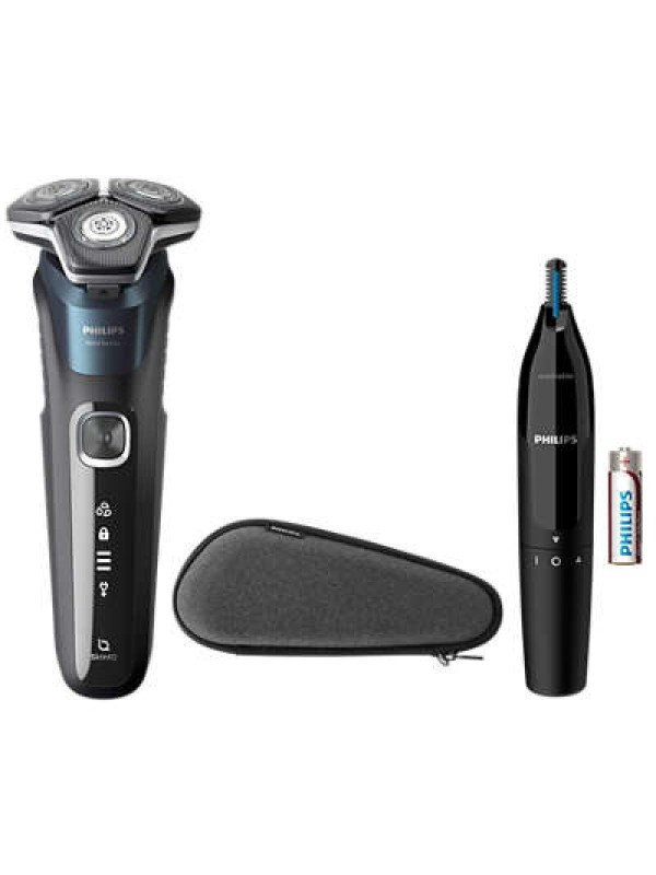 Philips Nose Hair Trimmer & S5889/11 Ξυριστική Μηχανή Προσώπου Επαναφορτιζόμενη