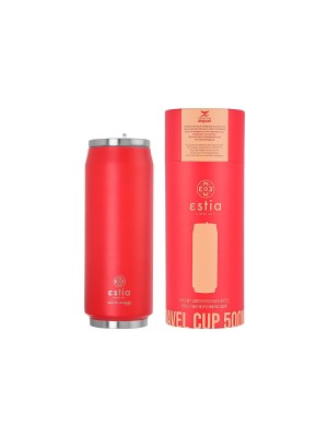 Estia Travel Cup Save the Aegean Ανακυκλώσιμο Ποτήρι Θερμός Ανοξείδωτο BPA Free Scarlet Red 500ml με Καλαμάκι 01-9854 Estia Travel Cup Save the Aegean Ανακυκλώσιμο Ποτήρι Θερμός Ανοξείδωτο BPA Free Scarlet Red 500ml με Καλαμάκι 01-9854