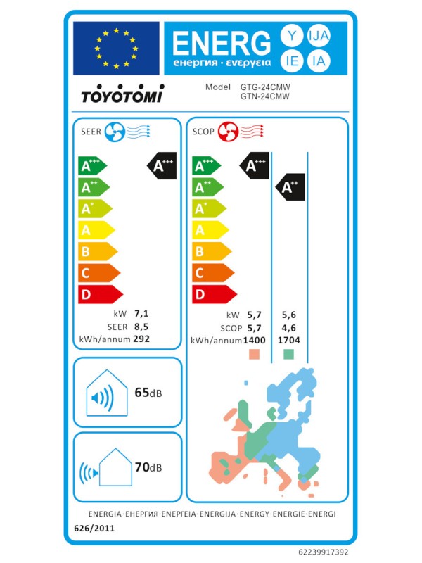Toyotomi Gosai GTN/GTG-24CMW Κλιματιστικό Inverter 24000 BTU A+++/A++ με Ιονιστή και WiFi Toyotomi Gosai GTN/GTG-24CMW Κλιματιστικό Inverter 24000 BTU A+++/A++ με Ιονιστή και WiFi