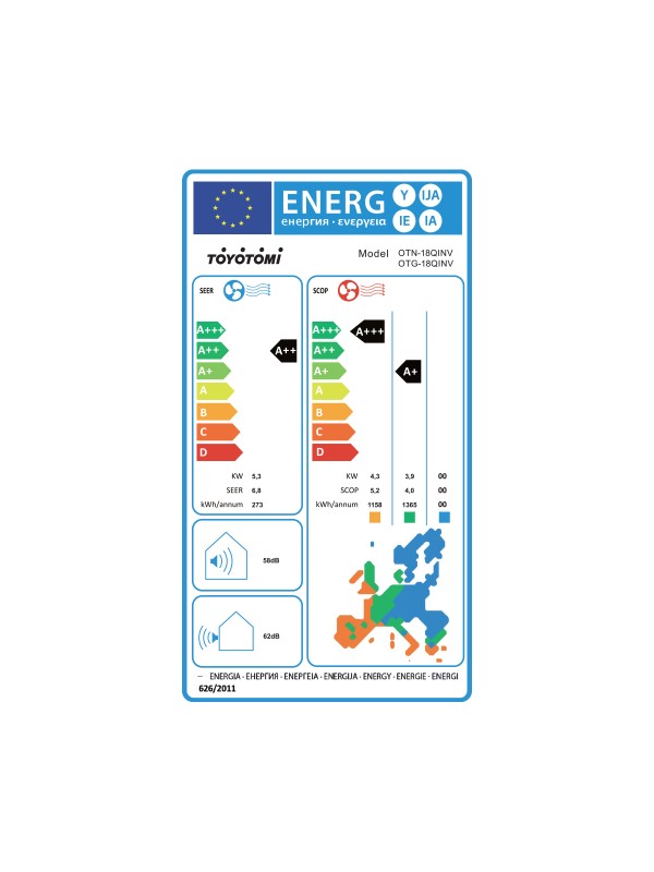 Toyotomi Ora OTN-18QINV/OTG-18QINV Κλιματιστικό Inverter 18000 BTU A++/A+ με Ιονιστή και WiFi Toyotomi Ora OTN-18QINV/OTG-18QINV Κλιματιστικό Inverter 18000 BTU A++/A+ με Ιονιστή και WiFi