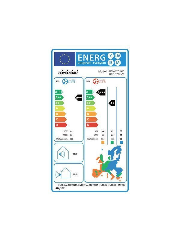 Κλιματιστικό Toyotomi Ora OTN/OTG-12 Inverter 12000 BTU A++/A+ με Ιονιστή και WiFi Κλιματιστικό Toyotomi Ora OTN/OTG-12 Inverter 12000 BTU A++/A+ με Ιονιστή και WiFi