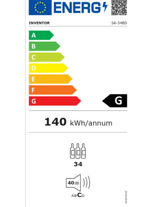  Συντηρητής Κρασιών 34 Φιαλών Inventor SK-34BD  