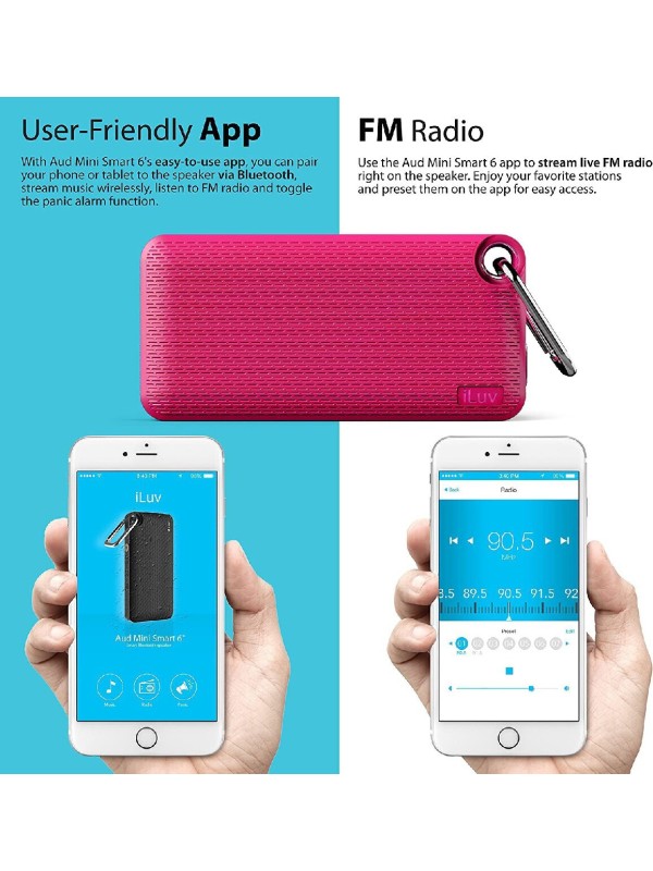 iLuv Aud Mini Smart 6 Ηχείο Bluetooth 1W Ροζ iLuv Aud Mini Smart 6 Ηχείο Bluetooth 1W Ροζ