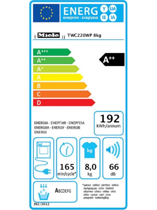 Miele TWC220WP Στεγνωτήριο 8kg A++ με Αντλία Θερμότητας Miele TWC220WP Στεγνωτήριο 8kg A++ με Αντλία Θερμότητας