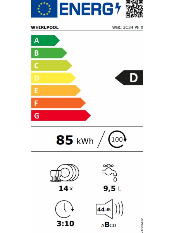 Whirlpool WBC 3C34 PF X Εντοιχιζόμενο Πλυντήριο Πιάτων για 14 Σερβίτσια Π59.8xY82εκ. Inox Whirlpool WBC 3C34 PF X Εντοιχιζόμενο Πλυντήριο Πιάτων για 14 Σερβίτσια Π59.8xY82εκ. Inox